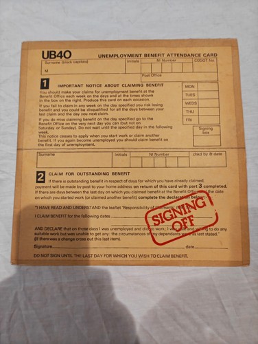 Ub40 signing off 12 vinyl - signing, 12"