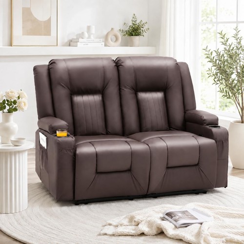 Brown loveseat recliner sofa - brown,