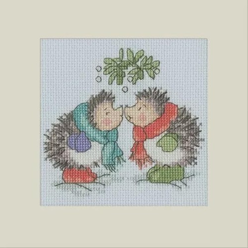 Christmas kiss greeting - christmas, card