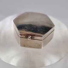 Small Solid Silver Hexagonal