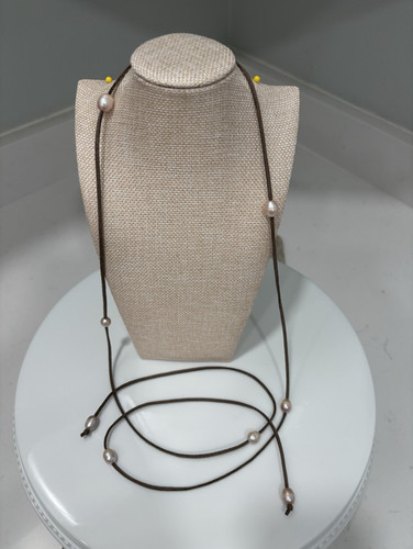 55in brown leather cord - brown,