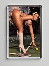 New, Quality Fridge Magnet, Retro Style Sexy Pin Up, Tennis Girl, Tiny Skirt