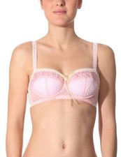Fifi Chachnil 'Formidable' Gorgeous French Silk Underwired Semi Padded Pink Bra 
