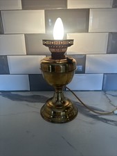 Brass Duplex Converted Electric Oil Lamp Base