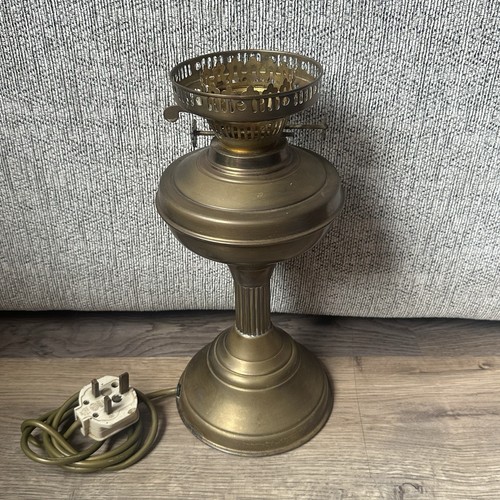 Vintage brass duplex oil lamp - oil,