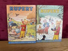 Vintage 1970s Rupert Annuals x2 1974 and 1978 Good condition nostalgic annuals