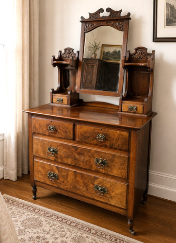 Antique walnut dressing - antique, table