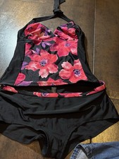 tu black floral tankini top 14