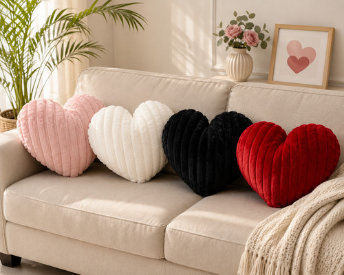 Heart shaped pillow - soft, plush
