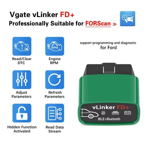 Vgate vlinker elm327 obd2 - fd,