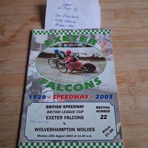 Exeter speedway program 2003 - speedway, program.