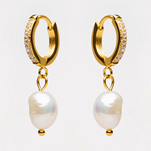 Atolea gold plated hoop drop - plated,
