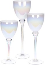 Set Of 3 Tall Glass Candle