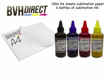 100x A4 Sublimation Paper & 4