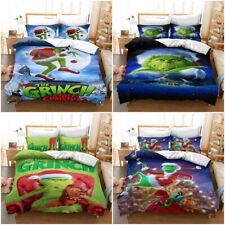 How the Grinch Stole Christmas Bedding Set Duvet Cover Pillowcase Double King UK