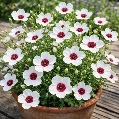 Red white flower - white, seeds