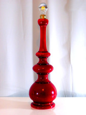 VINTAGE TALL SCHEURICH? CERAMIC FLOOR LAMP BASE RED WEST GERMANY POTTERY 60S MCM