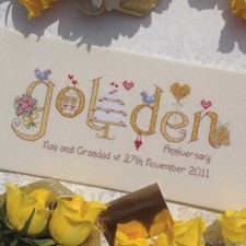 Nia Golden Wedding Anniversary Word Counted Cross Stitch Kit