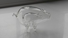 HAND BLOWN CLEAR GLASS PIG