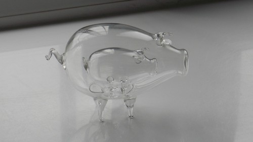 Hand blown clear - clear, glass