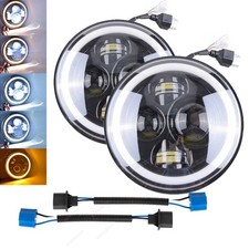 1 Pair 7 inch Round LED