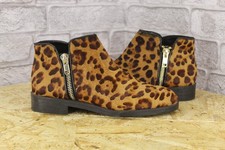 LEOPARD PATTERN FUR ANKLE CHELSEA BOOTS SIZE 7 / 40 BY ZARA USED CON