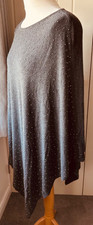 Grey tight knit poncho with
