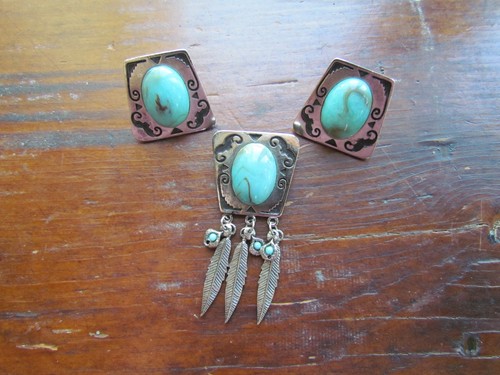 Southwestern earrings brooch - /,