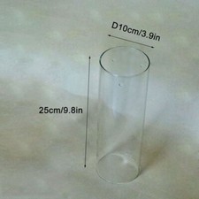 Long Tube Clear Square Cylinder Glass Shade Replacement for Candlestick Lamp