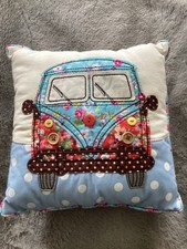 small square cushion VW campervan patchwork multicoloured