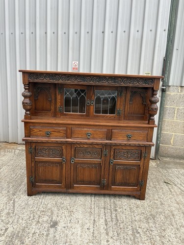 Original oak court cupboard - oak,