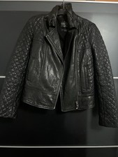 All Saints Women’s Rally Biker Leather Jacket Black Size 10 UK