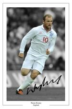 WAYNE ROONEY ENGLAND AUTOGRAPH SIGNED PHOTO PRINT SOCCER
