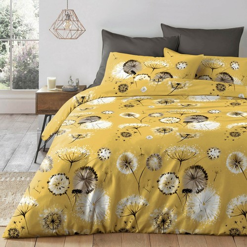 Dandelion floral ochre - floral, bedding