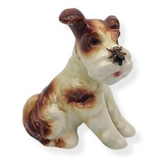 Rare 1950's Goebel Wire Fox Terrier Dog w/ Fly on Nose Porcelain Figurine 3"