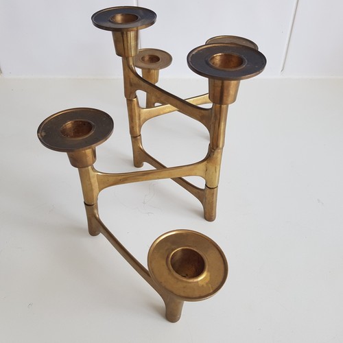 Danish brass mcm candlabra - danish,