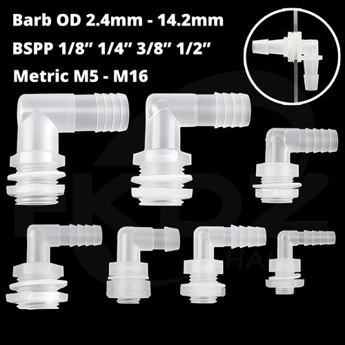 Plastic bulkhead barbed - plastic,