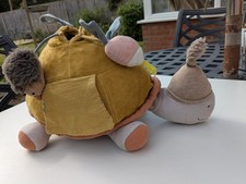Moulin Roty Turtle Soft Toy - Rattle/Crinkle 