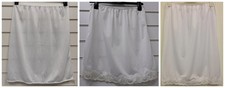 (02) LADIES QUALITY WHITE & IVORY WAIST HALF UNDER SLIP PETTICOAT UK SIZES 10-24