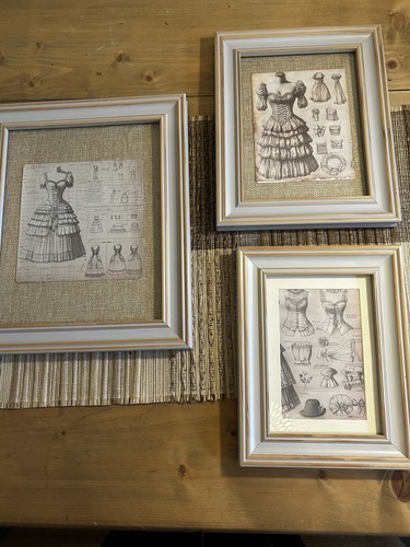 Set three framed antique - of,