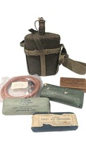 1937 Pattern WW2 Water Bottle, Cork, Skeleton Type Carrier + Unopened Bandages 