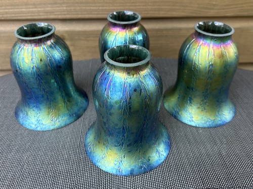 Iridescent art glass lamp - iridescent,