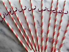 8 Pack Pink  Paper Colour boob straws - Hen Party, Stag Party, funny Decorations