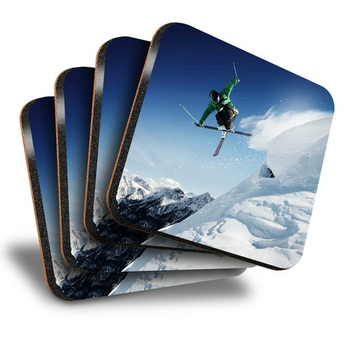 Set square coasters ski - square,