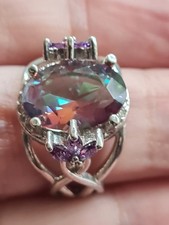 silver mystic topaz ring