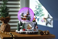 Christmas Snow Globe Musical Village Snowsphere Colour Changing LED 18cm 2537007