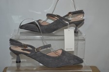 Dadawen womens grey soft feel kitten heel slingback shoes UK Size 8.5