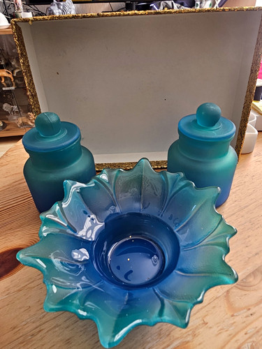 Blue green glossy - blue, glass