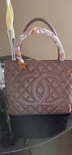 CHANEL Medallion Tote Bag Caviar  Leather Brown Authenticity Number 6059126