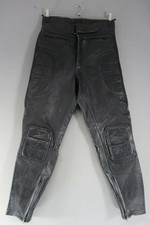 KETT BLACK COWHIDE LEATHER BIKER TROUSERS: WAIST 30 INCHES/INSIDE LEG 29 INCHES